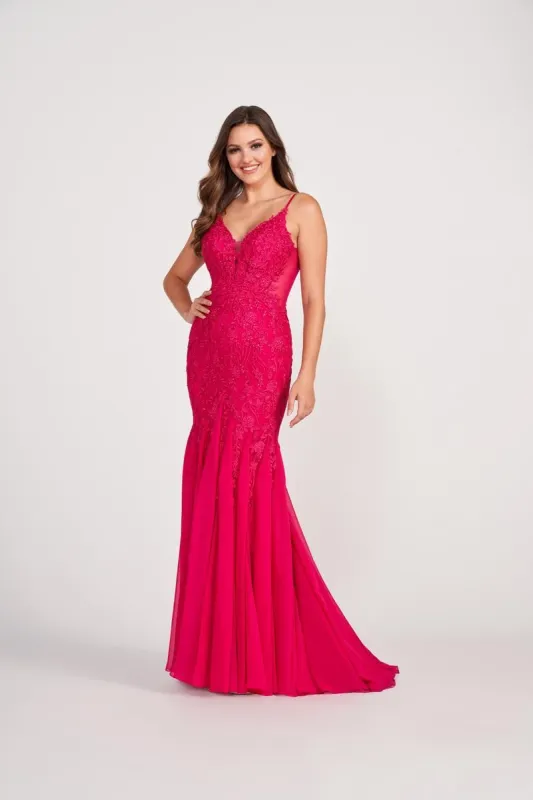 Ellie Wilde Trumpet Lace Prom Dress EW34093 made by Terry costa