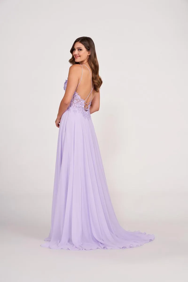 Ellie Wilde Long A-Line Chiffon Prom Dress EW34078 sold by Terry costa product image thumbnail 2