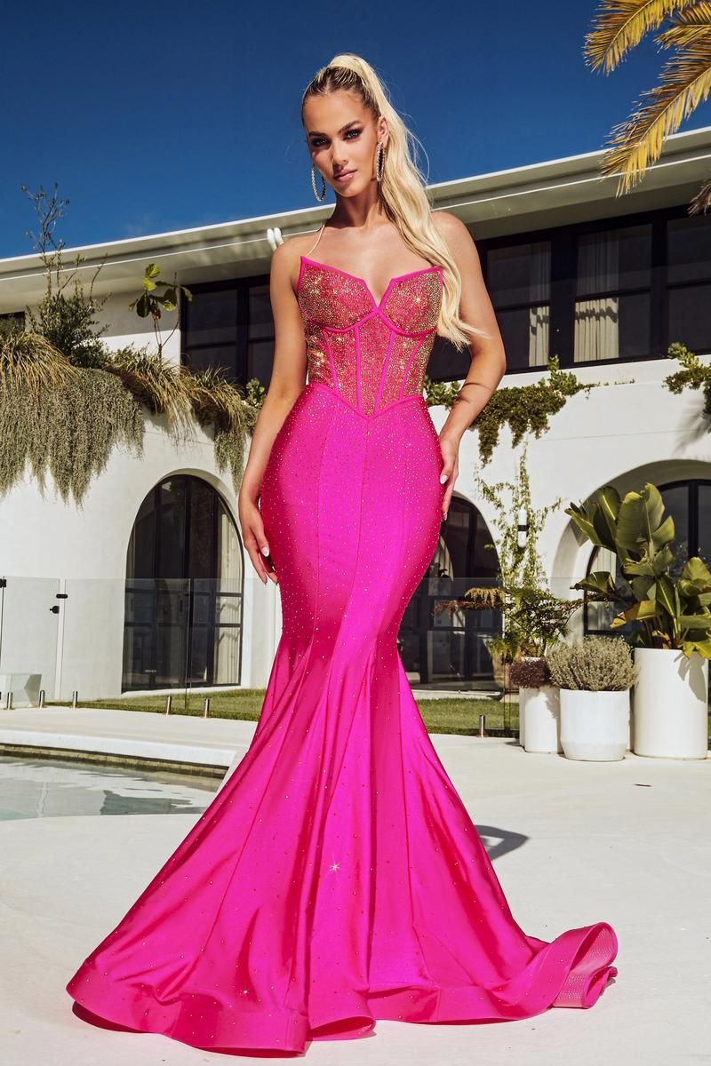 Portia and Scarlett Feather Prom Dress PS23360 sold by Terry costa