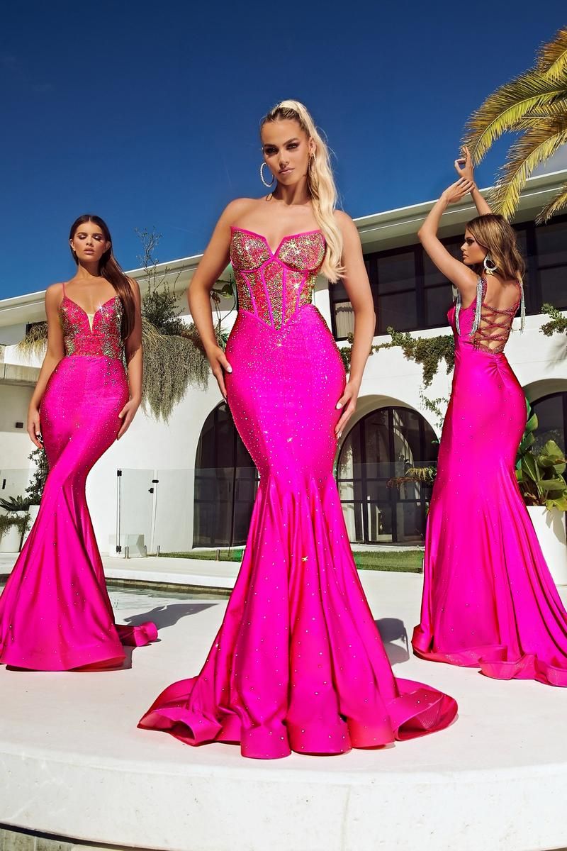 Portia and Scarlett Feather Prom Dress PS23360 sold by Terry costa product image thumbnail 2
