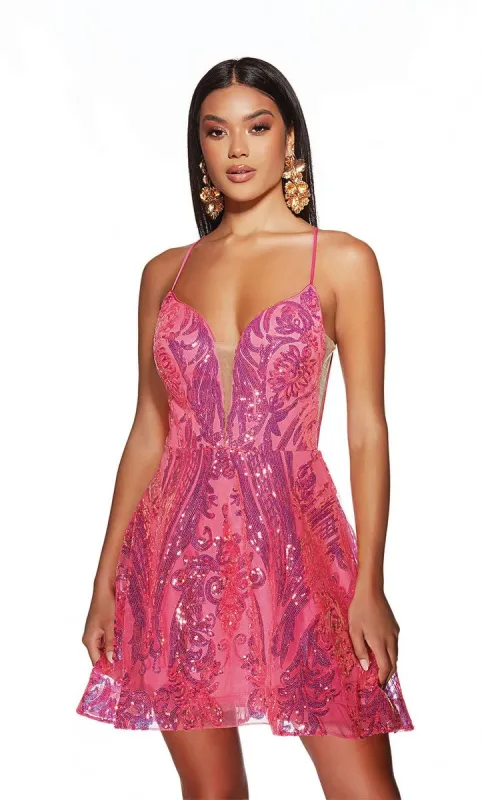 Alyce Paris Sequin A-Line Homecoming Dress 3775 sold by Terry costa