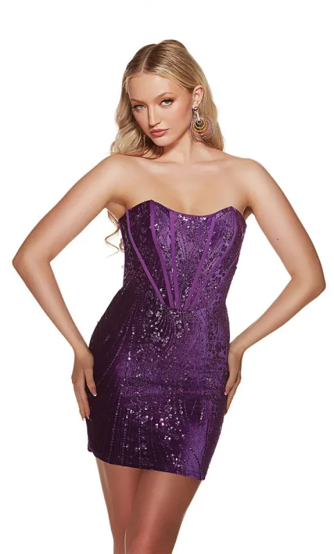 Alyce Paris Velvet Corset Homecoming Dress 4926 sold by Terry costa