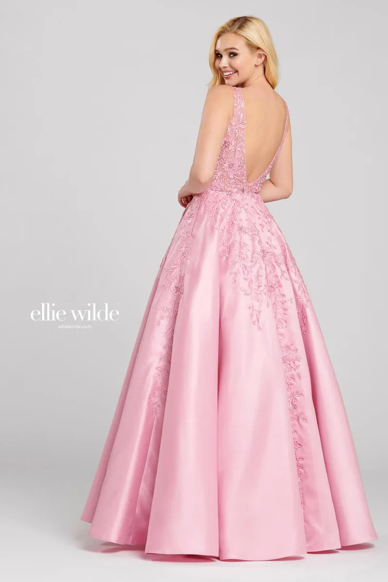Ellie Wilde Satin A-Line Prom Dress EW120115 sold by Terry costa product image thumbnail 2