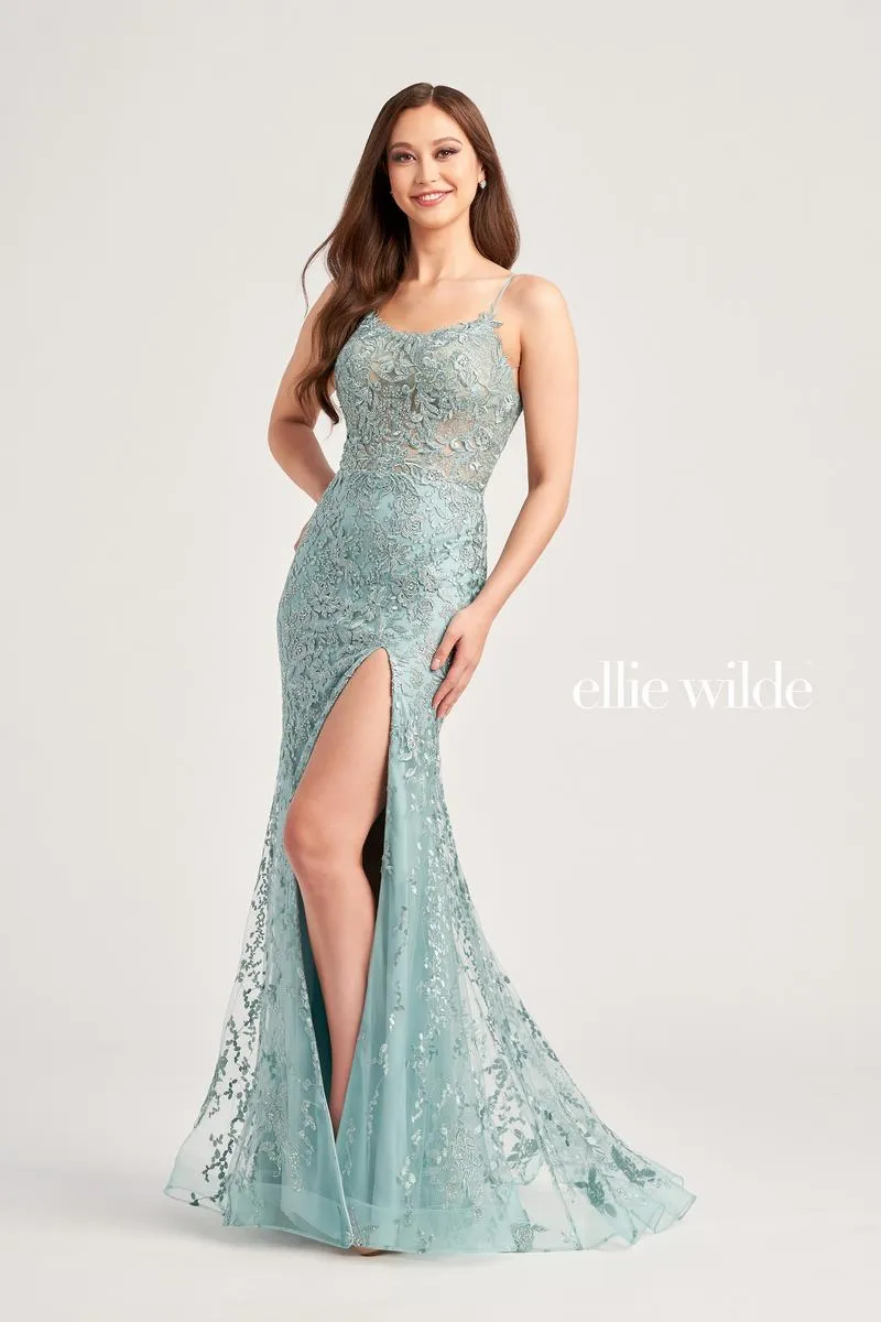 Ellie Wilde Fit and Flare Lace Prom Dress EW35223 sold by Terry costa product image thumbnail 2