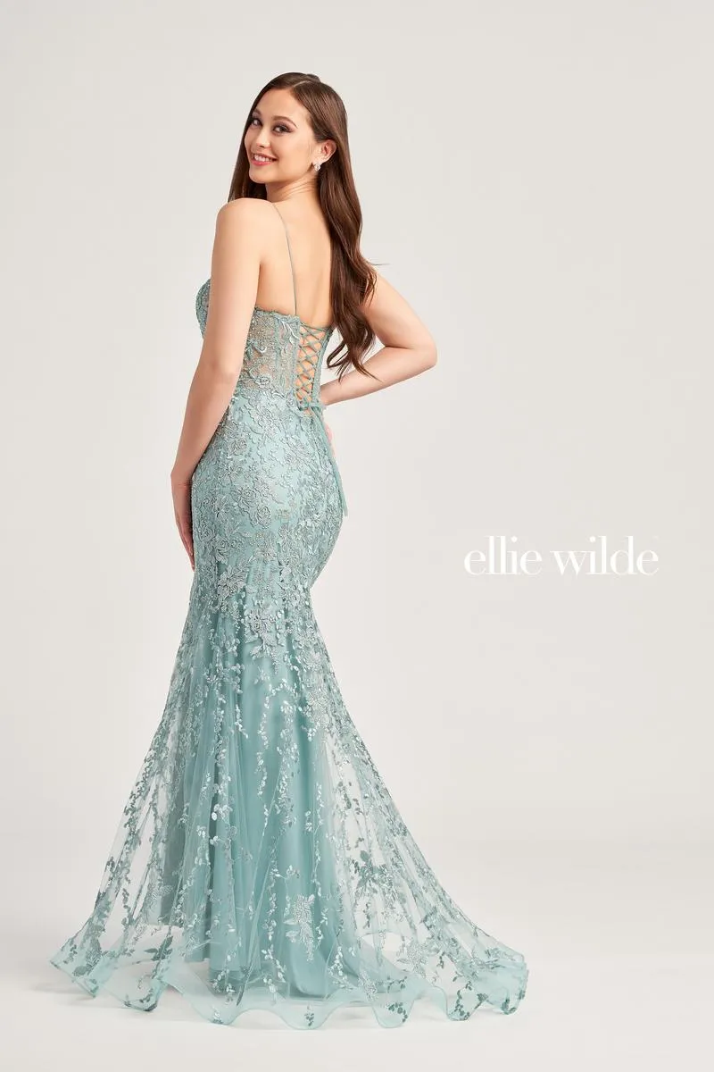 Ellie Wilde Fit and Flare Lace Prom Dress EW35223 sold by Terry costa product image thumbnail 3