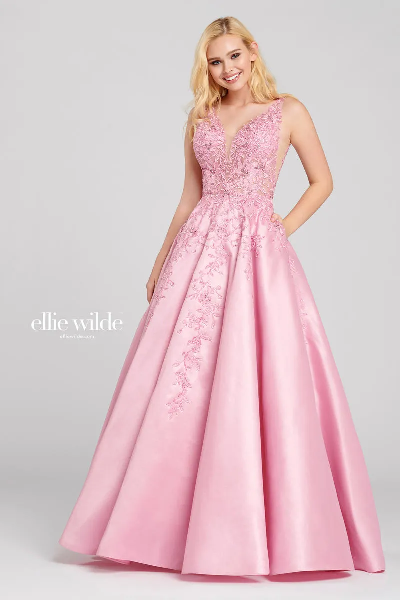 Ellie Wilde Satin A-Line Prom Dress EW120115 sold by Terry costa