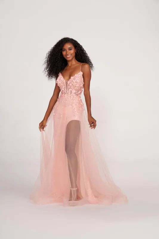 Ellie Wilde Long Lace A-Line Prom Dress EW34072 made by Terry costa