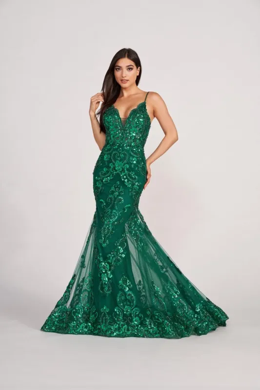 Ellie Wilde Glitter Tulle Prom Dress EW34059 made by Terry costa