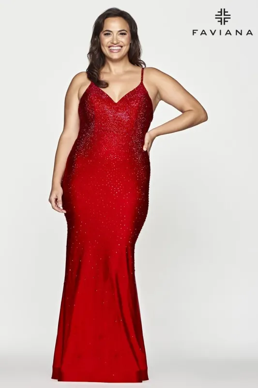 Faviana Plus Sizes Dress 9518 made by Faviana