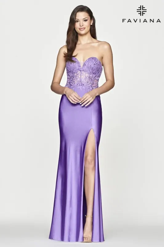 Faviana Glamour Dress S10647 sold by Terry costa
