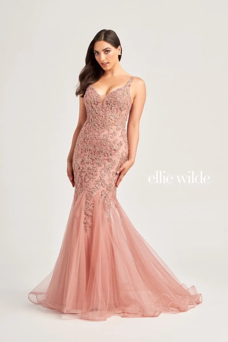 Ellie Wilde Lace Mermaid Prom Dress EW35227 sold by Terry costa product image thumbnail 5