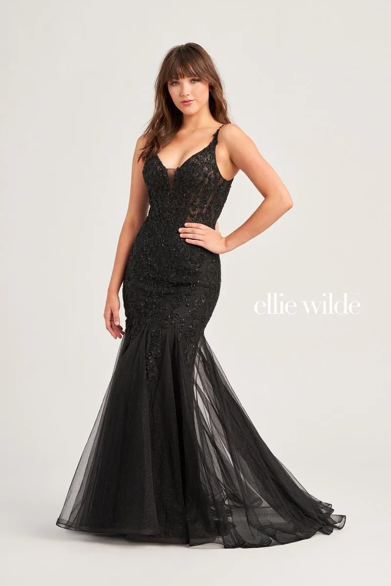 Ellie Wilde Lace Mermaid Prom Dress EW35227 sold by Terry costa product image thumbnail 4