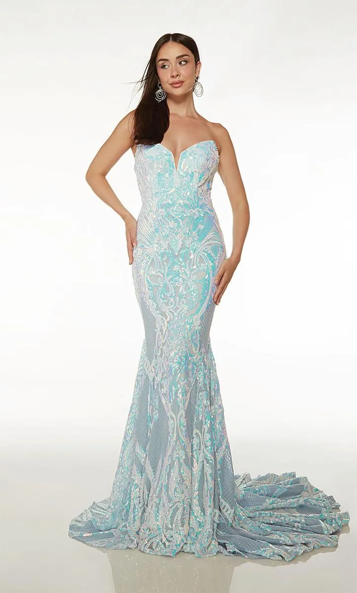 Alyce Paris Strapless Sequin Prom Dress 61648 sold by Terry costa