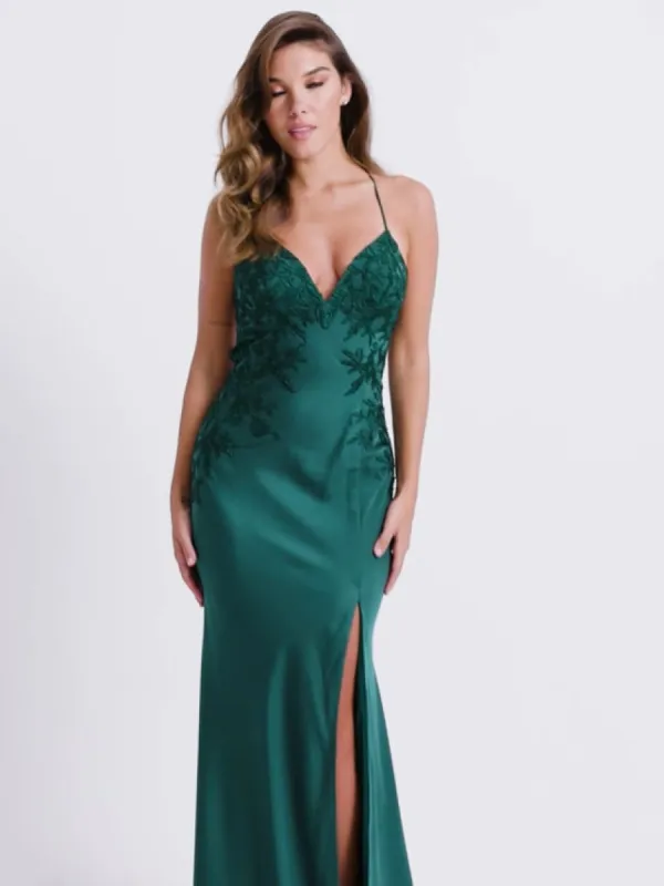 Faviana V-Neck Lace-up Back Prom Dress 11070 sold by Terry costa