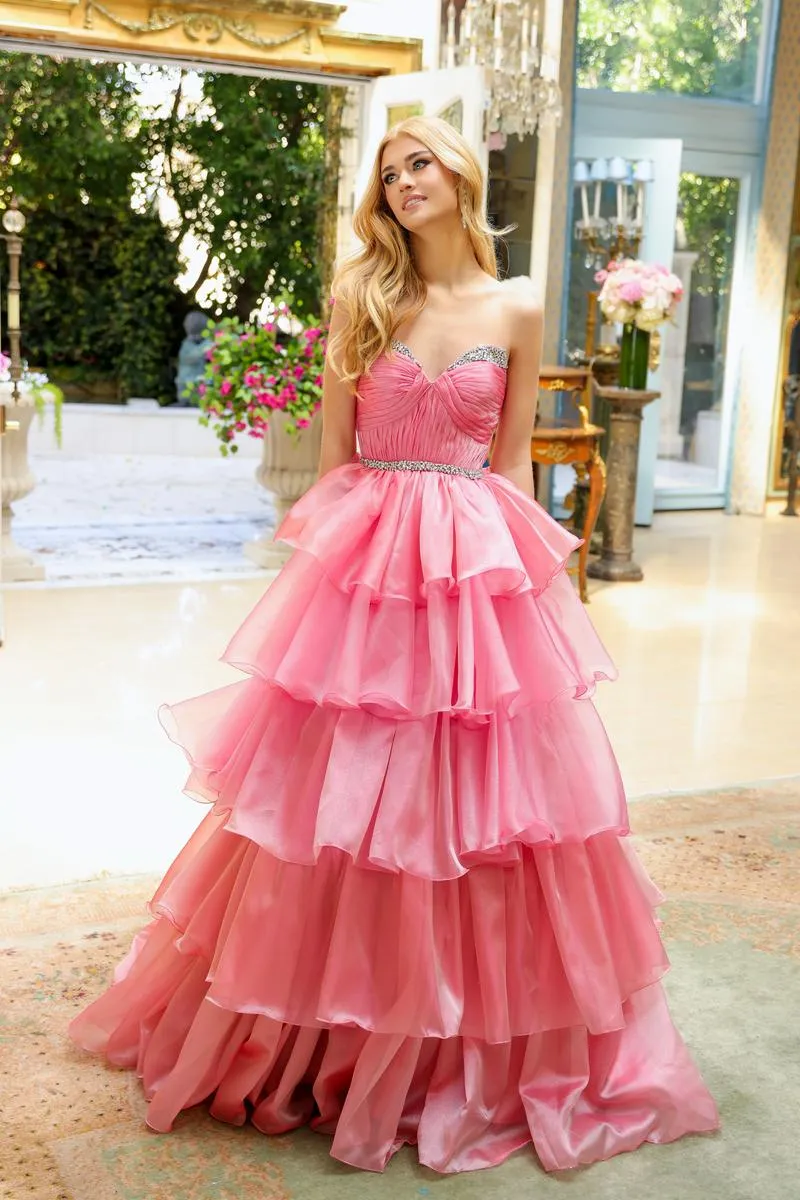 Ava Presley Strapless Ruffle Ball Gown Dress 29546 sold by Terry costa product image thumbnail 3