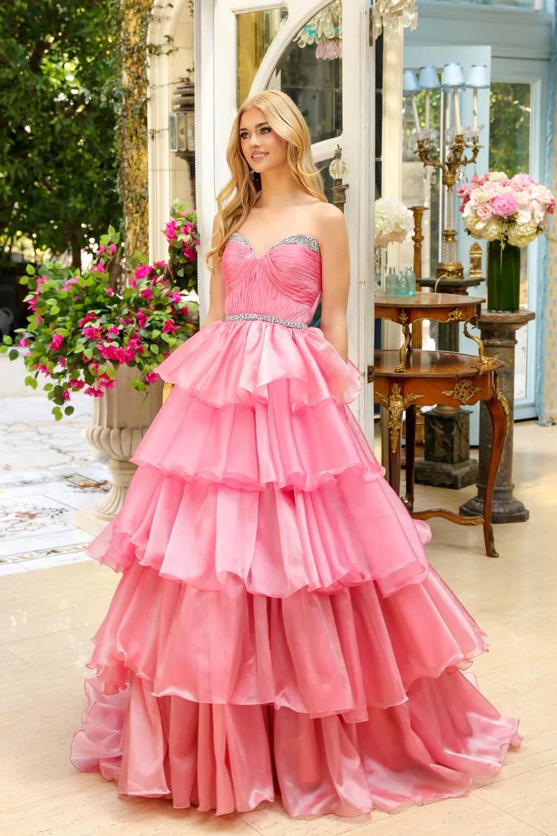 Ava Presley Strapless Ruffle Ball Gown Dress 29546 sold by Terry costa product image thumbnail 5