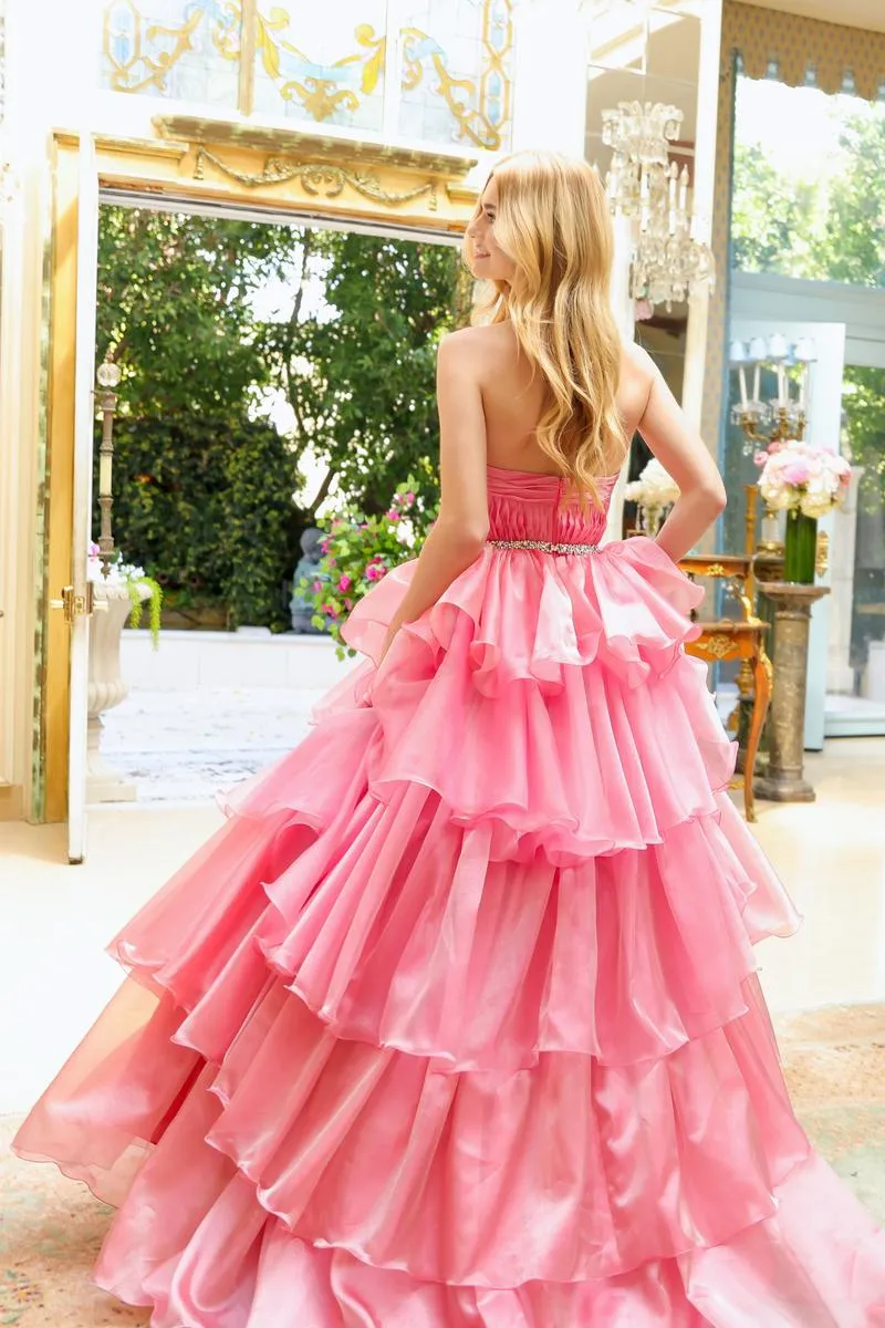 Ava Presley Strapless Ruffle Ball Gown Dress 29546 sold by Terry costa product image thumbnail 4