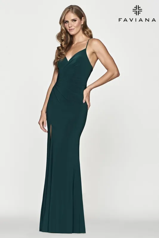 Faviana Glamour Fitted Jersey Prom Dress S10685 made by Faviana