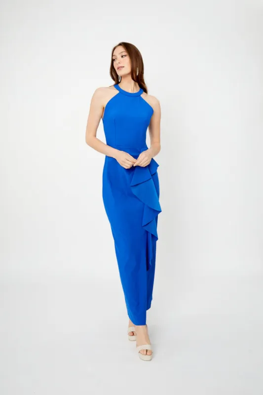 Alex Evenings Halter Neck Ruffle Evening Dress 5134401 sold by Terry costa