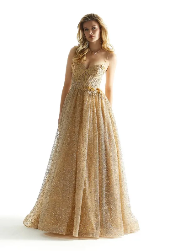 Morilee Corset Sparkle Ball Gown Prom Dress 49001 made by Mori Lee