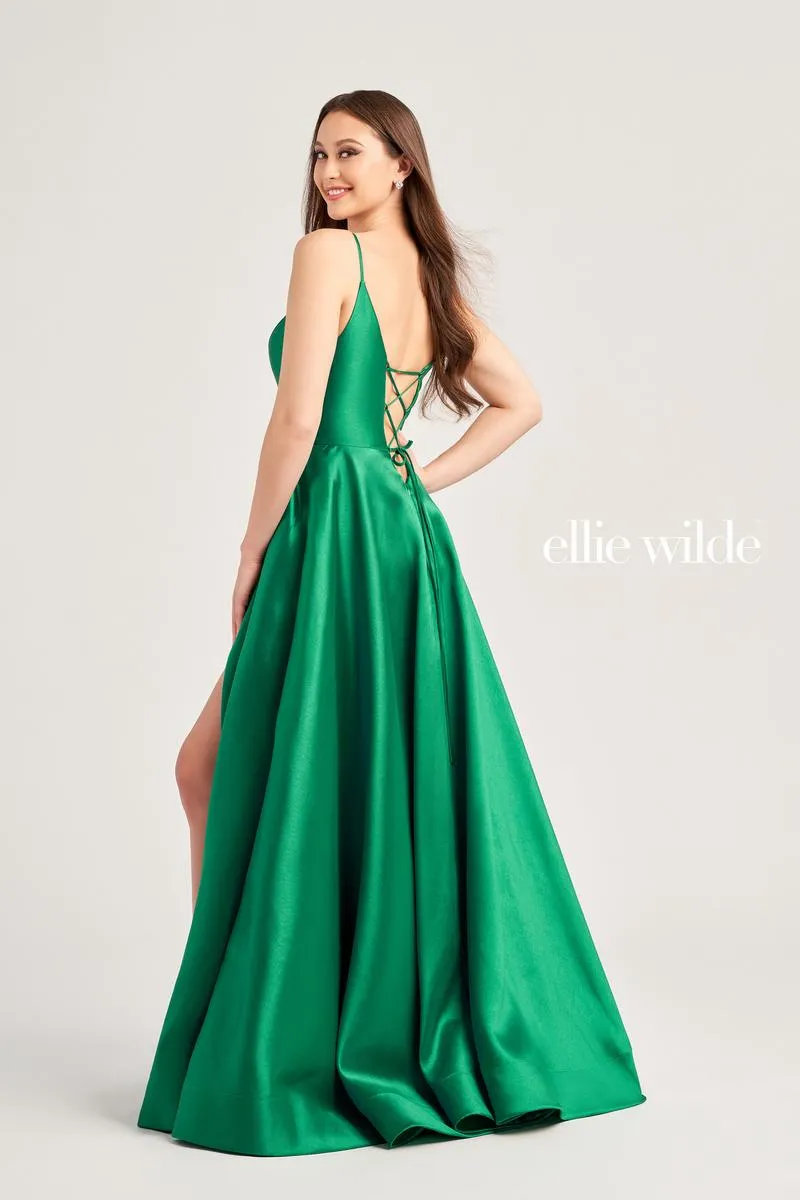 Ellie Wilde A-Line Satin Prom Dress EW35232 sold by Terry costa product image thumbnail 3