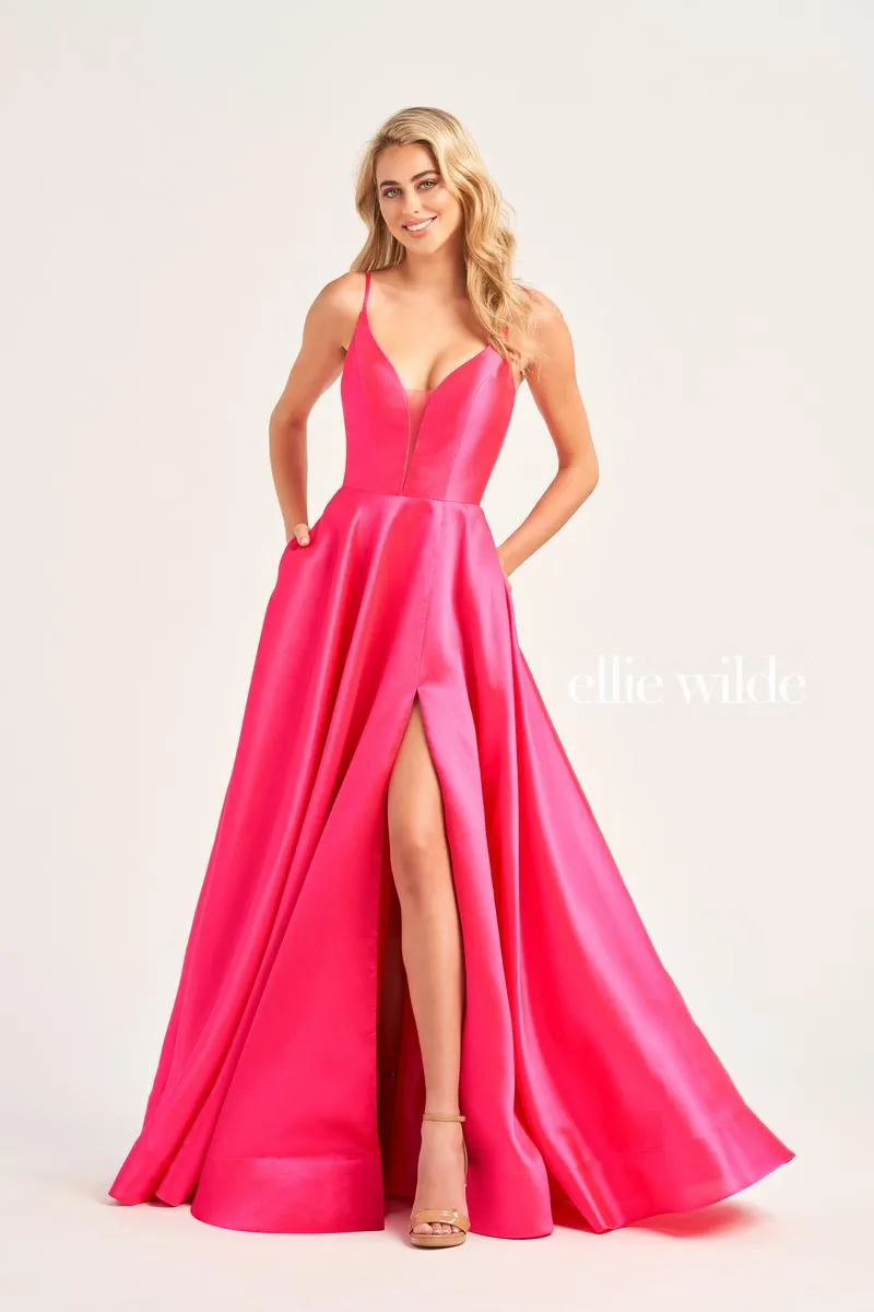 Ellie Wilde A-Line Satin Prom Dress EW35232 sold by Terry costa product image thumbnail 5