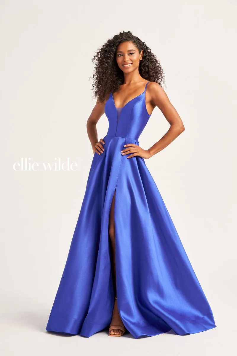 Ellie Wilde A-Line Satin Prom Dress EW35232 sold by Terry costa product image thumbnail 4
