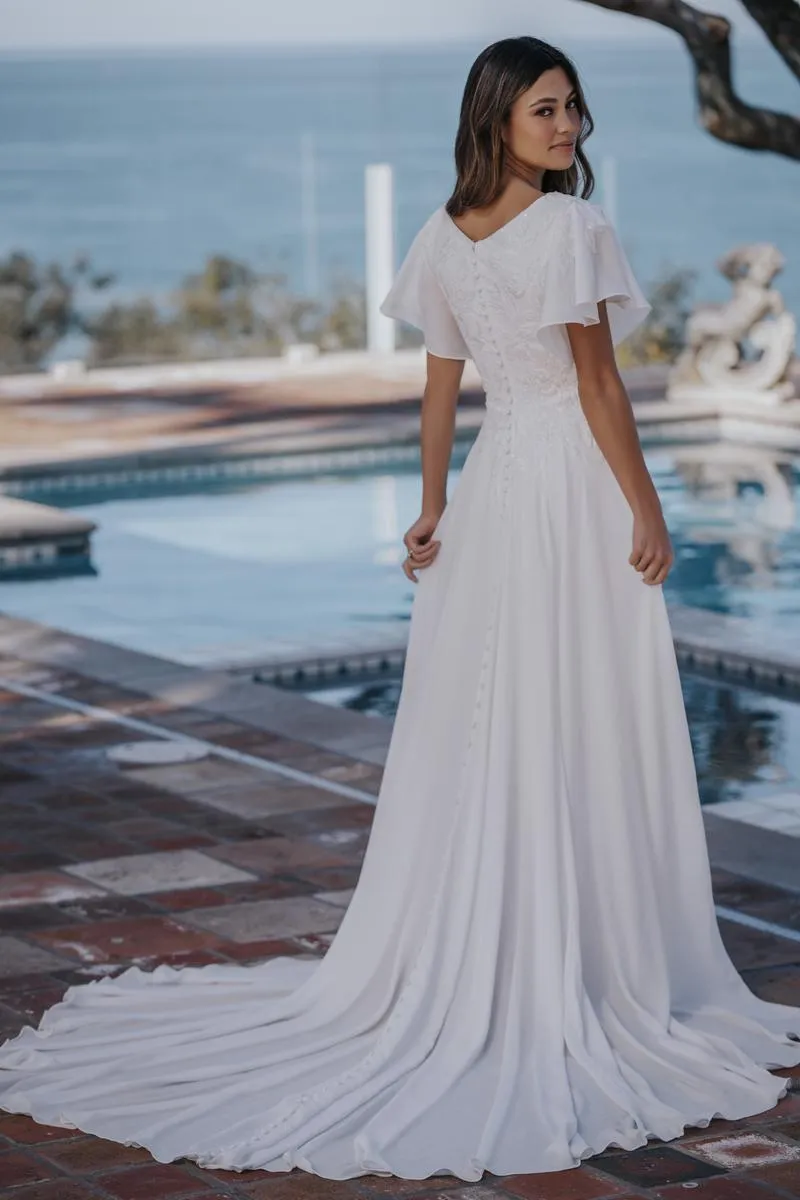Allure Bridals Modest Dress M711 sold by Terry costa product image thumbnail 2
