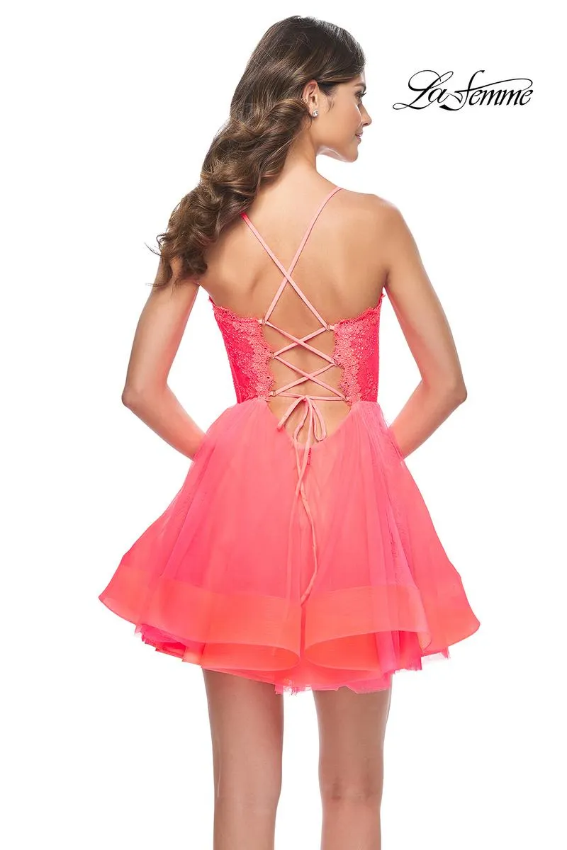 La Femme Corset A-Line Homecoming Dress 31469 sold by Terry costa product image thumbnail 2