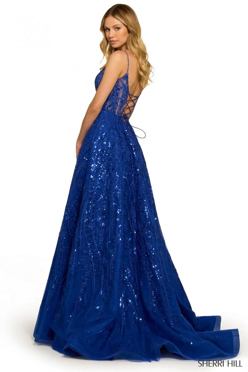 Sherri Hill A-Line Embroidered Tulle Prom Dress 55521 sold by Terry costa product image thumbnail 3