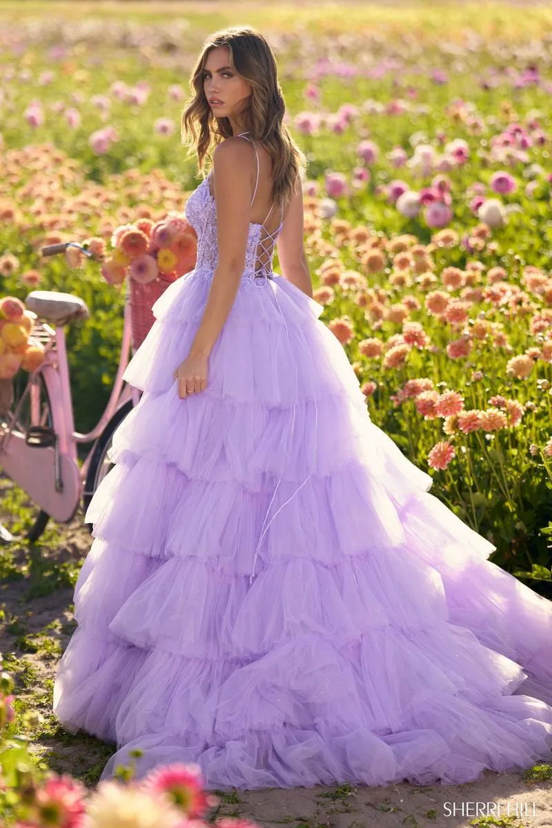 Sherri Hill Tulle and Lace Ball Gown Prom Dress 56192 sold by Terry costa product image thumbnail 2