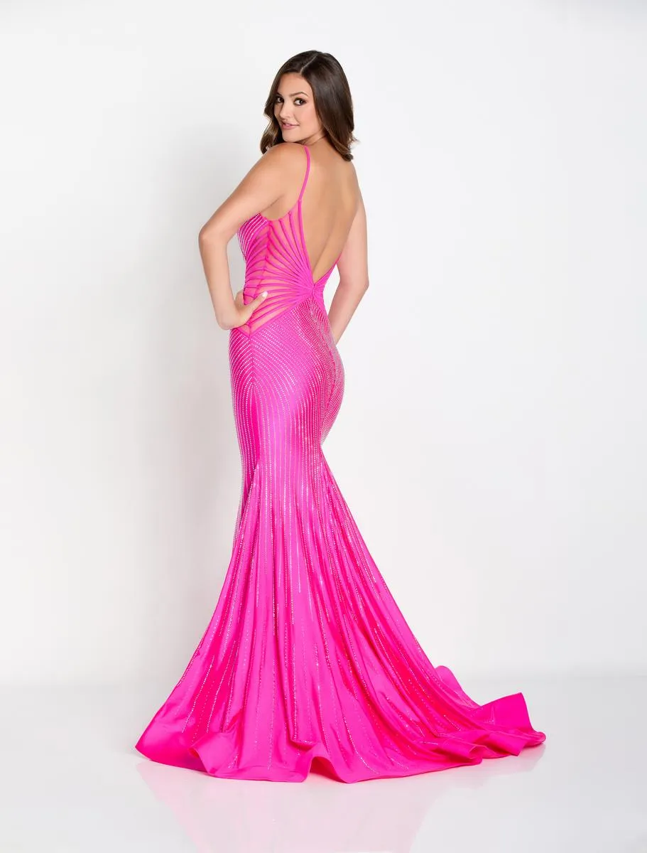Ellie Wilde Long Hot Stone Prom Dress EW34004 sold by Terry costa product image thumbnail 2