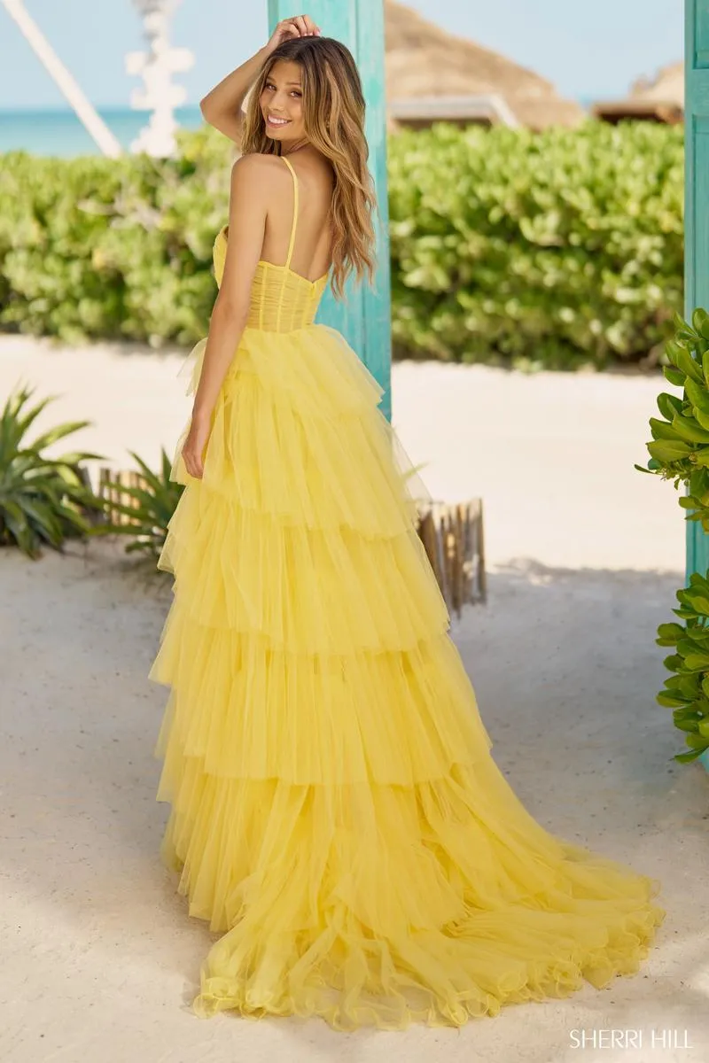 Sherri Hill Tulle Halter Prom Dress 56132 sold by Terry costa product image thumbnail 2
