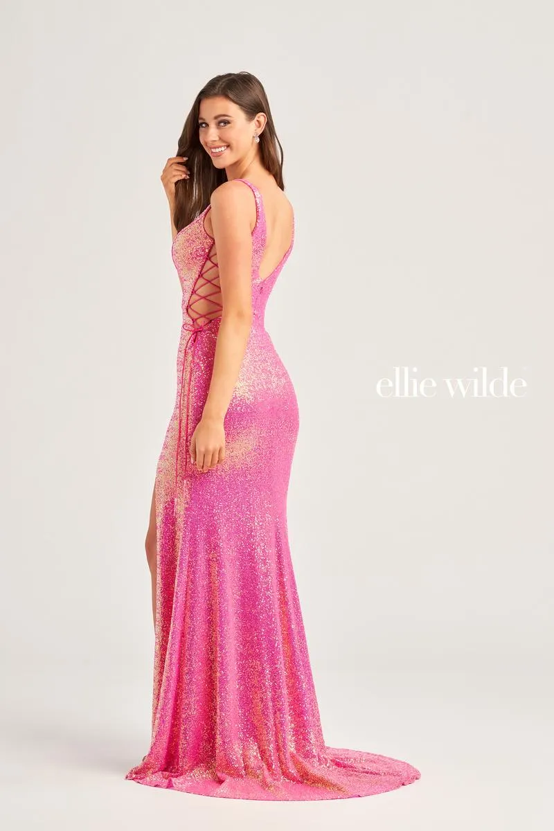Ellie Wilde Lace-up Side Prom Dress EW35235 sold by Terry costa product image thumbnail 2