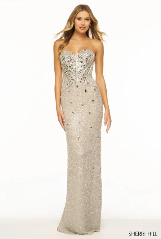 Sherri Hill Strapless Cut Glass Prom Dress 56175 sold by Terry costa