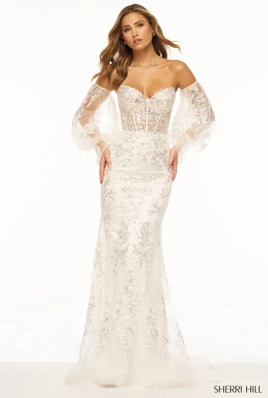 Sherri Hill Illusion Corset Prom Dress 56177 sold by Terry costa
