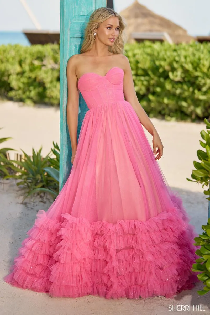 Sherri Hill Strapless Tulle Ball Gown 56040 sold by Terry costa product image thumbnail 5