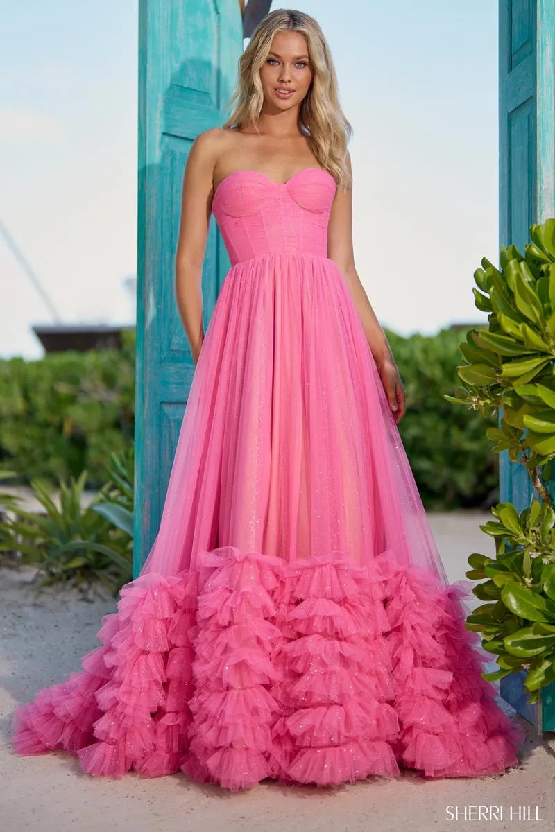Sherri Hill Strapless Tulle Ball Gown 56040 sold by Terry costa