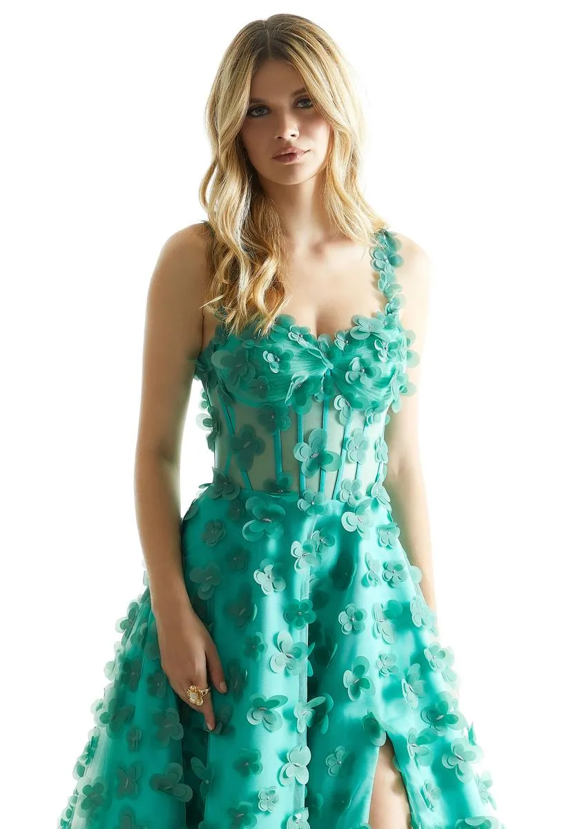 Morilee 3D Floral Corset Ball Gown Prom Dress 49078 sold by Terry costa product image thumbnail 2