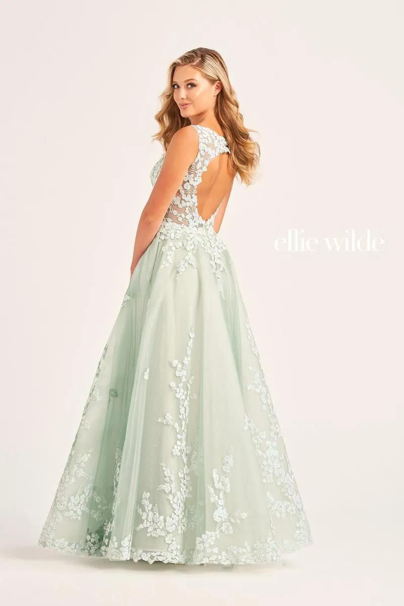 Ellie Wilde Long Sleeve Ball Gown EW35106 sold by Terry costa product image thumbnail 2