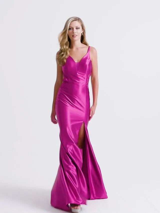 Faviana Satin Open Back Prom Dress 11008 sold by Terry costa product image thumbnail 2