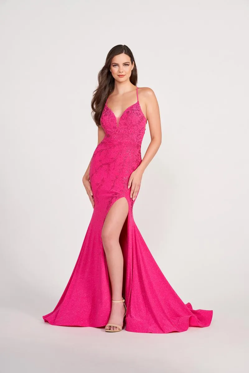 Ellie Wilde Long Jersey Prom Dress EW122028 sold by Terry costa product image thumbnail 5