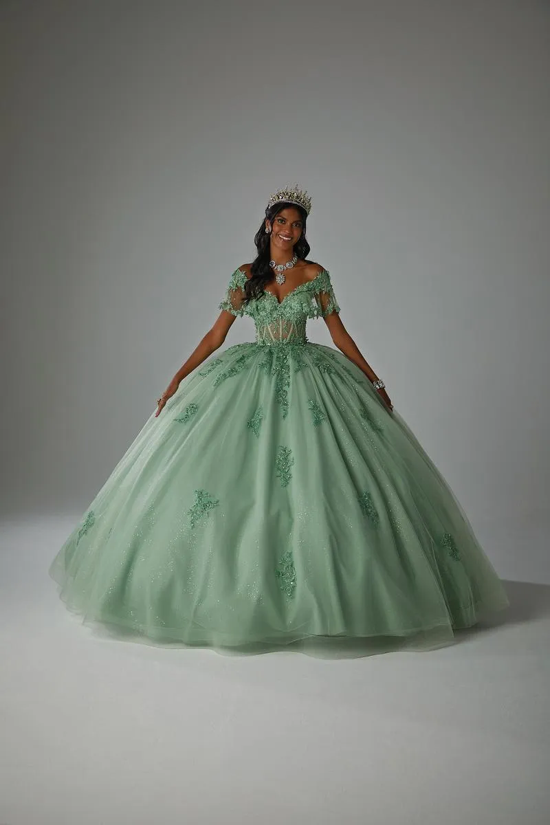 Vizcaya by Morilee Sheer Corset Quince Dress 89445 sold by Terry costa product image thumbnail 4