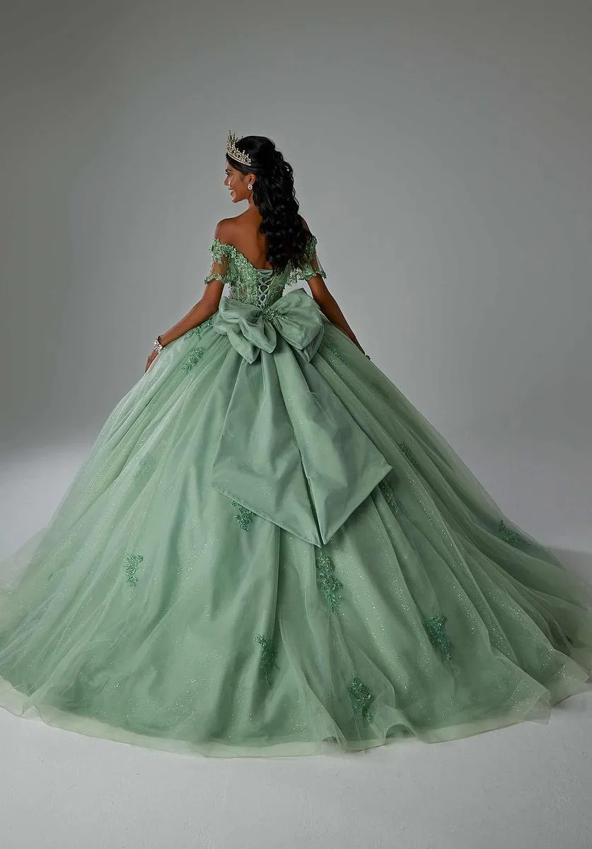 Vizcaya by Morilee Sheer Corset Quince Dress 89445 sold by Terry costa product image thumbnail 2