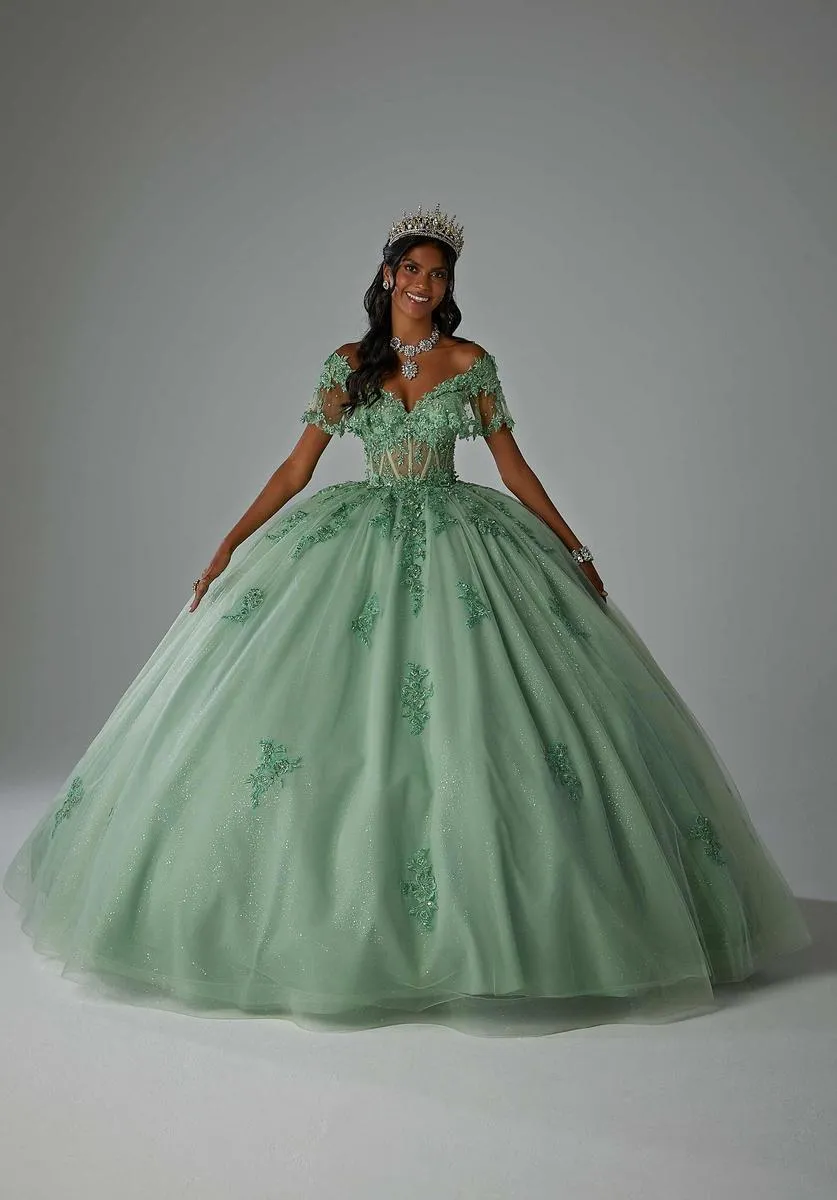 Vizcaya by Morilee Sheer Corset Quince Dress 89445 sold by Terry costa