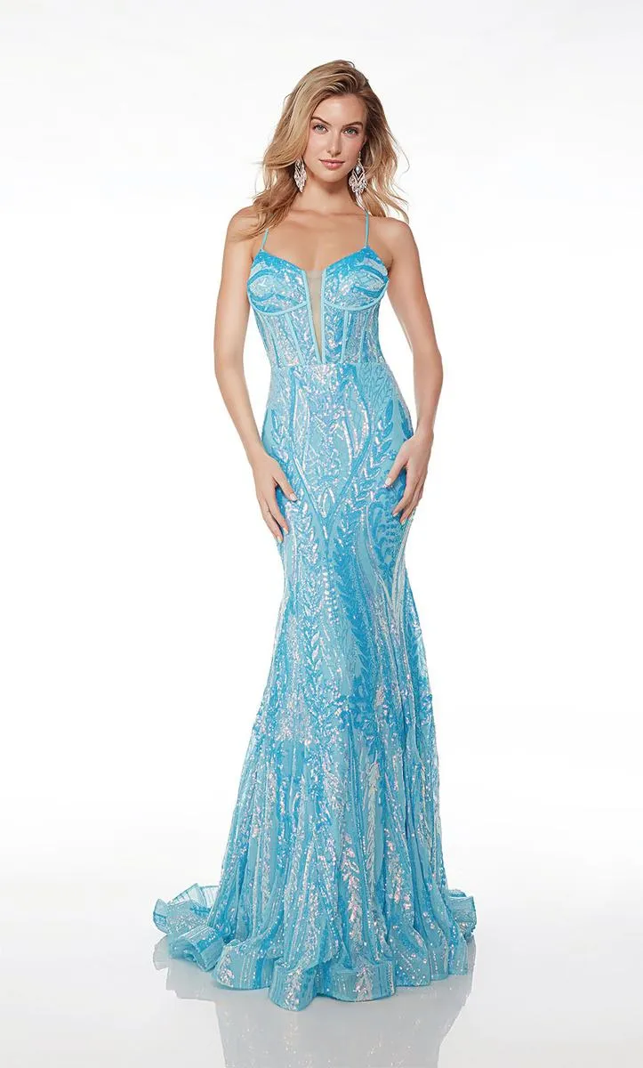 Alyce Paris Illusion Corset Prom Dress 61656 sold by Terry costa product image thumbnail 4