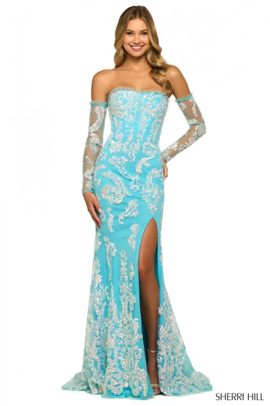 Sherri Hill Sequin Long Sleeves 55425 sold by Terry costa