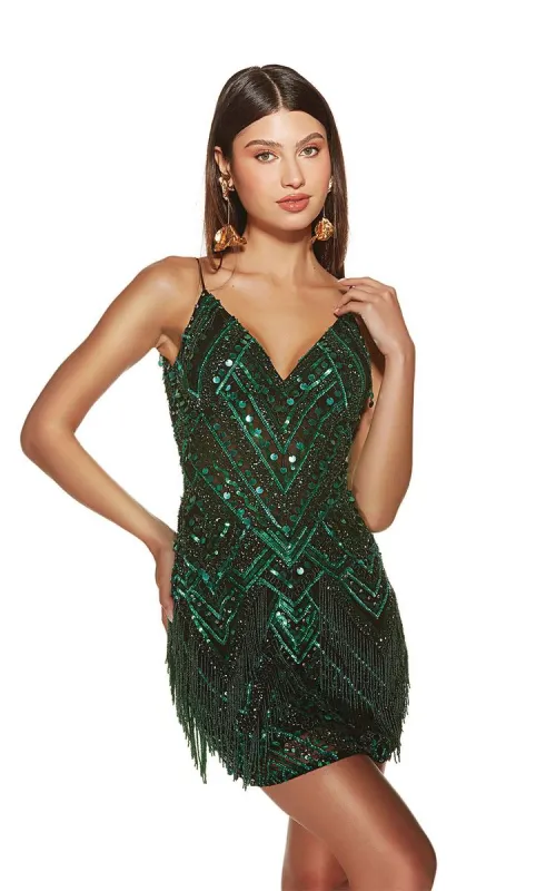 Alyce Paris V-Neck Beaded Homecoming Dress 4802 made by Alyce Paris