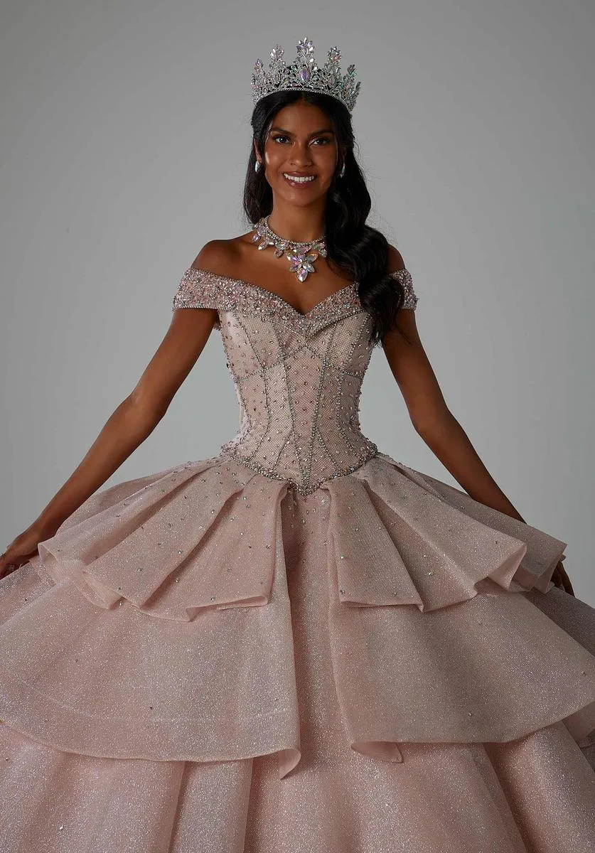Vizcaya by Morilee Glitter Net Quince Dress 89447 sold by Terry costa product image thumbnail 4