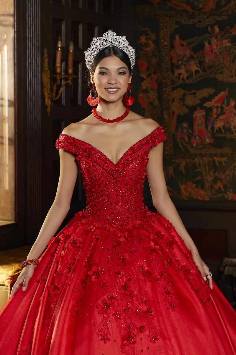 Vizcaya by Morilee Satin Lace Quince Dress 89337 sold by Terry costa product image thumbnail 4